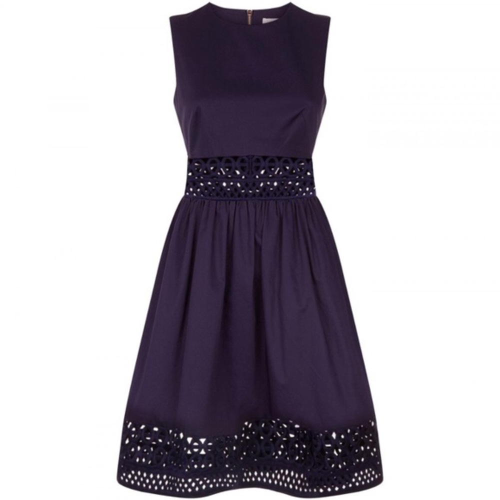 Ted Baker Dayzey NWT A-Line Lace Panelling Dress Size 2 Navy